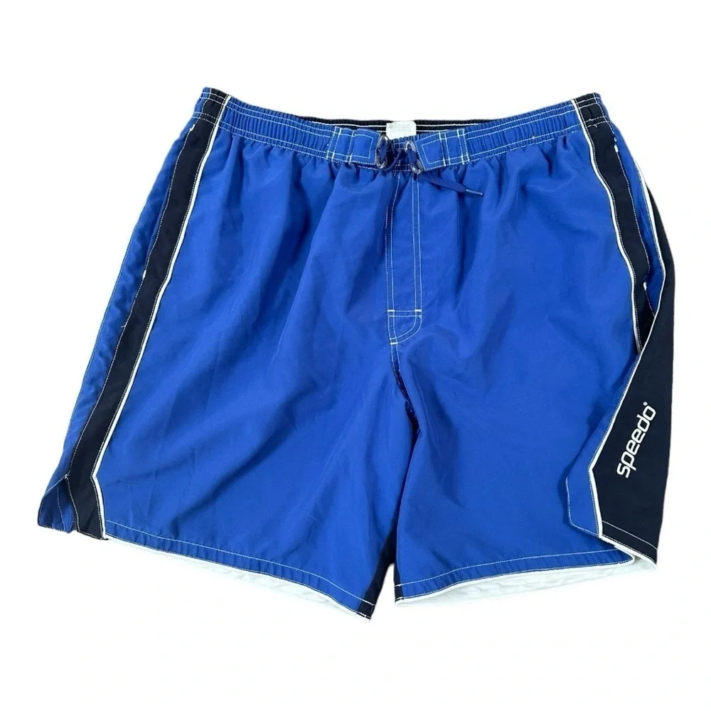 Speedo Men’s Blue Two-Tone Swim Trunks Board Shorts Size XL